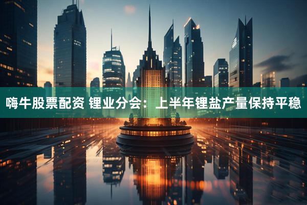 嗨牛股票配资 锂业分会：上半年锂盐产量保持平稳